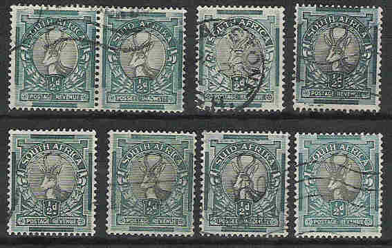 SOUTH AFRICA SUID AFRICA  BRITISH EMPIRE  YT 16-2 ET SUIVANTES LOT VARIANTES 1,2-5, 7-8 - Other & Unclassified