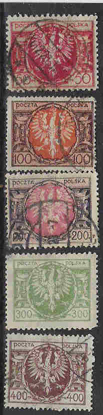 POLSKA,POLOGNE,POLAND, 1921-1923 MI 171-184 MH * ET @ COMPLET COTE  3,14 - Usati