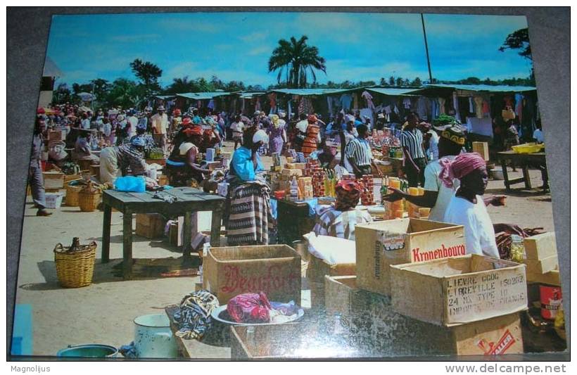 Africa,Gabon,Libreville,Market Place,People,Customs,postcard - Gabon