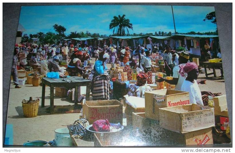 Africa,Gabon,Libreville,Market Place,People,Customs,postcard - Gabón