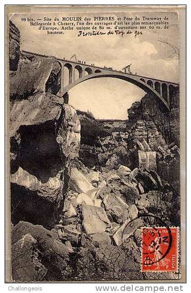 Le Pont Du Moulin Des Pierres Tramway,  1912, Animée - Bellegarde-sur-Valserine