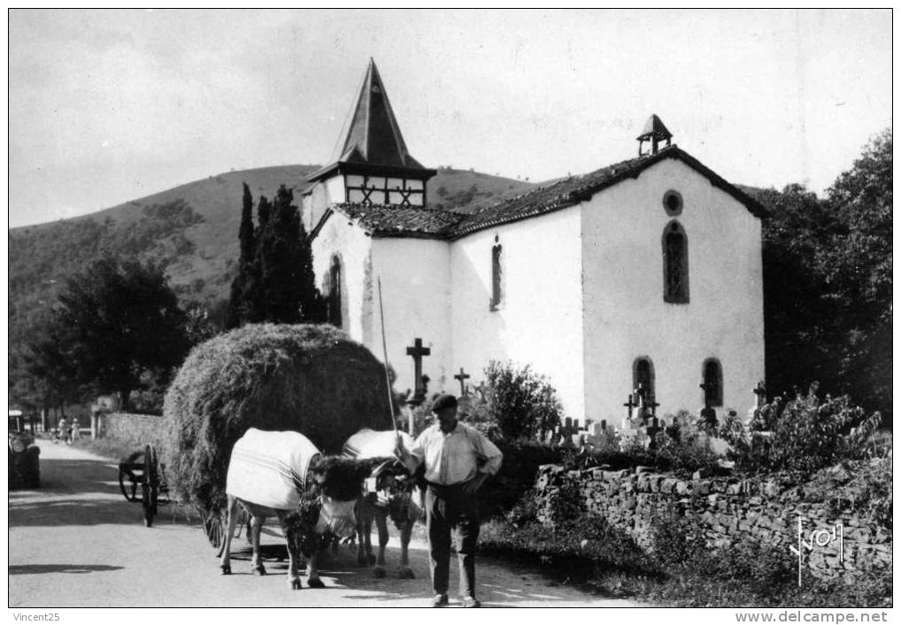 Larceveau *attelages De Boeuf  Basques  Eglise *yvon *cimetiere  Charrue A Foin Rare Sur Delcampe - Saint Etienne De Baigorry