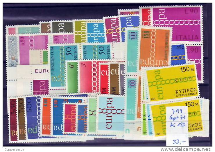 (0800) Europa Cept  1971 In Pairs  ** / Mnh  Michel Ca. 133,00 - 1971