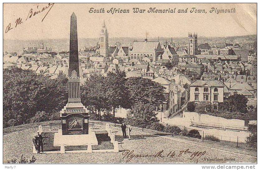 PLYMOUTH-South African War Memorial And Town-1905 - Plymouth