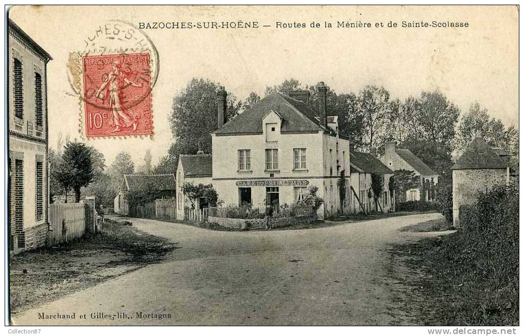 61 - ORNE - BAZOCHES Sur HOENE - ROUTE De La MENIERE Et De Ste SCOLASSE - DEVANTURE Du CAFE Du PRINTEMPS - Bazoches Sur Hoene