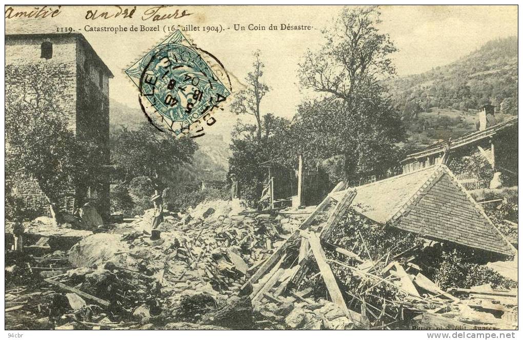 CPA  (73)   BOZEL  Catastrophe 16 07 1904 Uncoin Du Desastre - Bozel