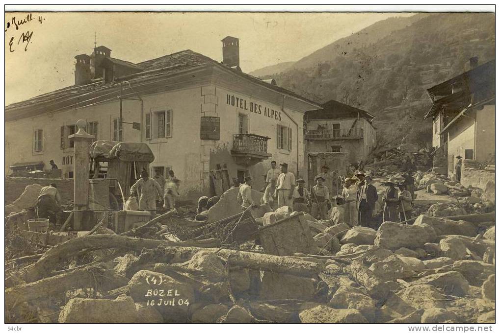 CPA (73)   BOZEL  Catastrophe 16 07 1904  (carte  Photo) - Bozel