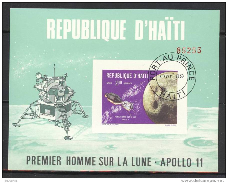 HAITI 1969  4 BLOCS FEUILLETS  ++ 1ER HOMME SUR LA LUNE APOLLO XI    ++++ - Haití