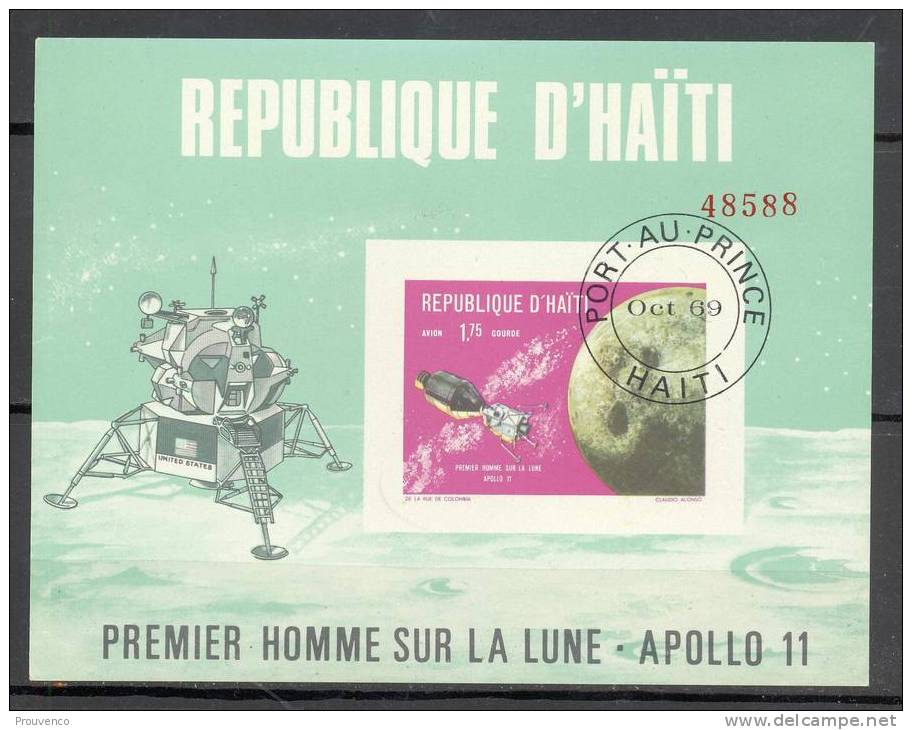 HAITI 1969  4 BLOCS FEUILLETS  ++ 1ER HOMME SUR LA LUNE APOLLO XI    ++++ - Haití