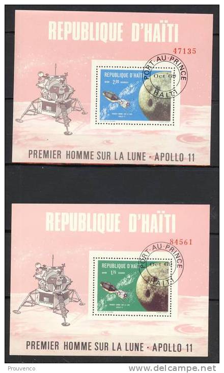 HAITI 1969  4 BLOCS FEUILLETS  ++ 1ER HOMME SUR LA LUNE APOLLO XI    ++++ - Haiti