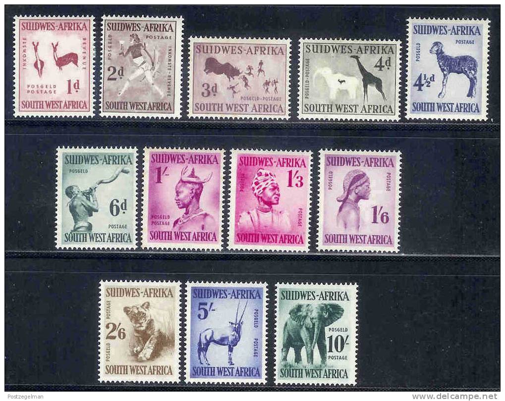 SWA 1954 Mint Never Hinged Stamp(s) Definitives 279-290, Scannr. 3174 - Namibie (1990- ...)