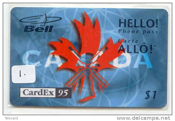 CANADA (1) Telefoonkaart HALLO  Prepaid BELL -  PHONECARD CANADA - $ 1.00 - CARDEX 1995 MAASTRICHT ISSUE 2000 - Kanada
