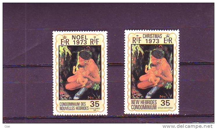 NEW HEBRIDES 1973 - Yvert 374-376** - Christmas - Naakt