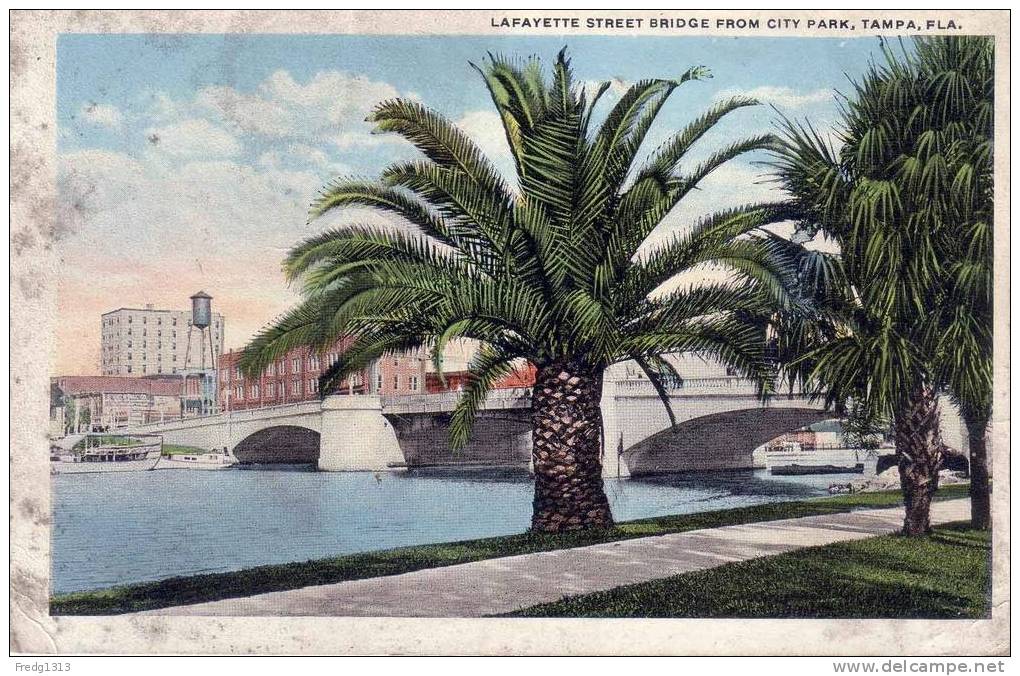 Tampa - Lafayette Street Bridge From City Park - Tampa