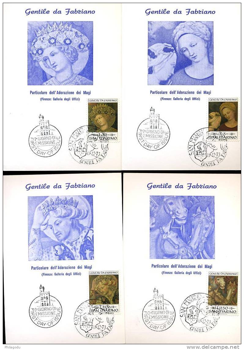 San Marino  1973    Gentile Da Fabriano  Cartes Maximum - Madonne