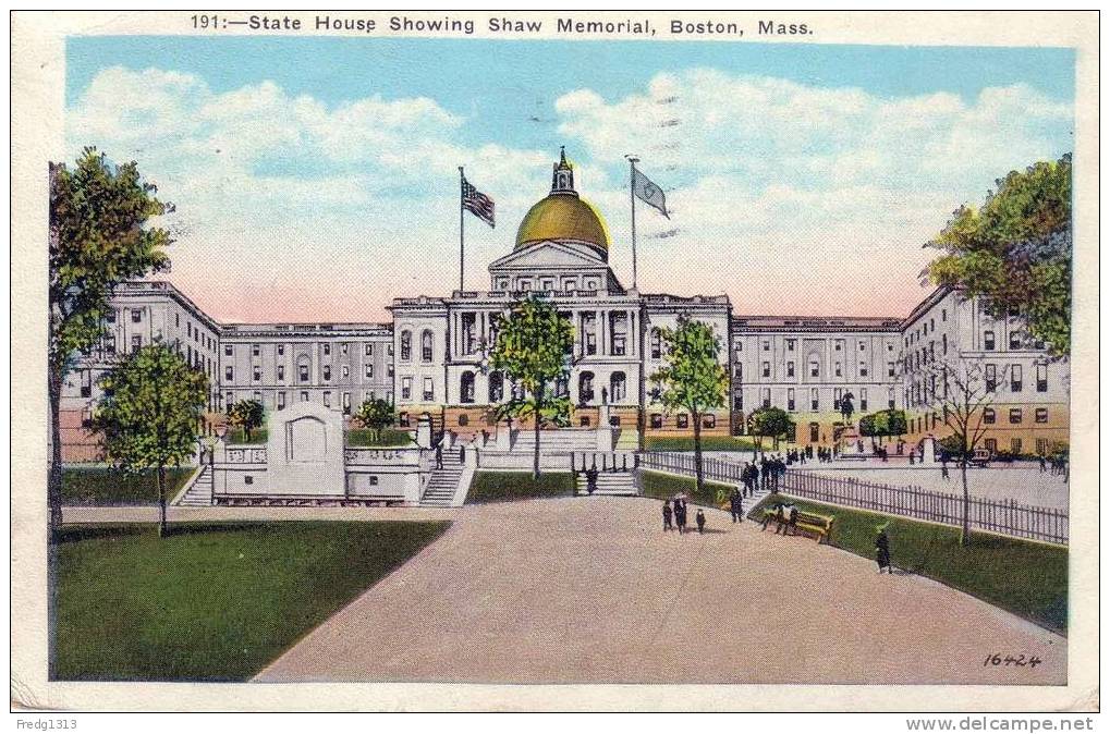 Boston - State House Showing Memorial - Boston