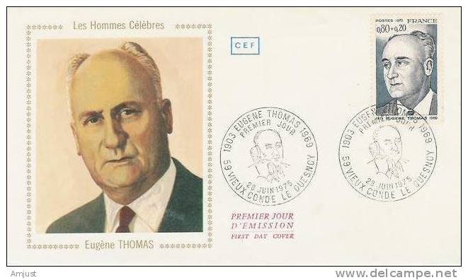 France FDC 1975 (No. Y.&T. 1827) Eugène Thomas - 1970-1979