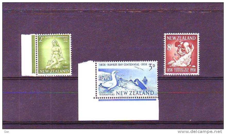 NUOVA ZELANDA 1958 -   Gibbons 768/70** - Hawke's Bay Province - Nuovi