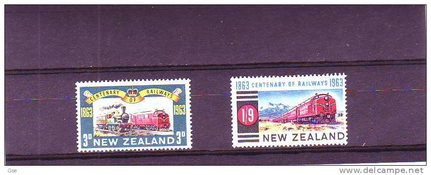 NUOVA ZELANDA 1963 - Gibbons  818/19** - Railway - Unused Stamps