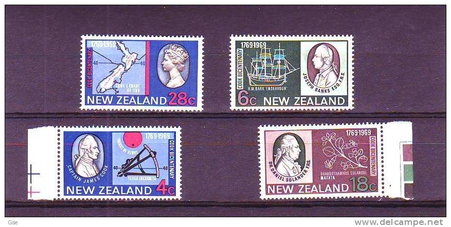 NUOVA ZELANDA 1969 - Gibbons  906/9** - Cook - Unused Stamps