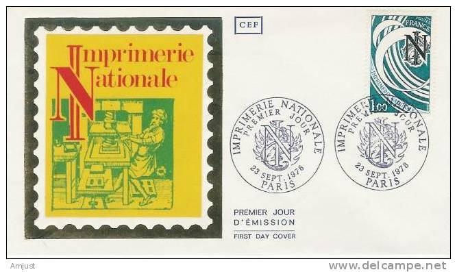 France FDC 1978 (No. Y.&T. 2014) Imprimerie Nationale - 1970-1979