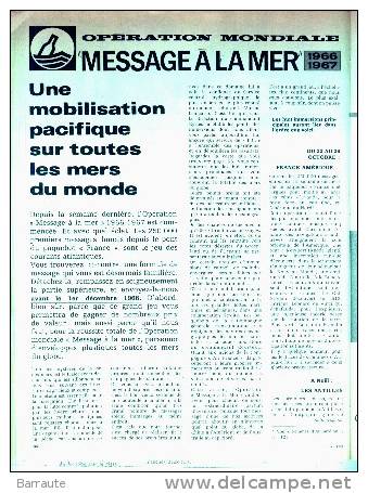 Article Paquebot FRANCE 5 Pages OPERATION "MESSAGE A LA MER" Du 02/11/1966 . - Fashion