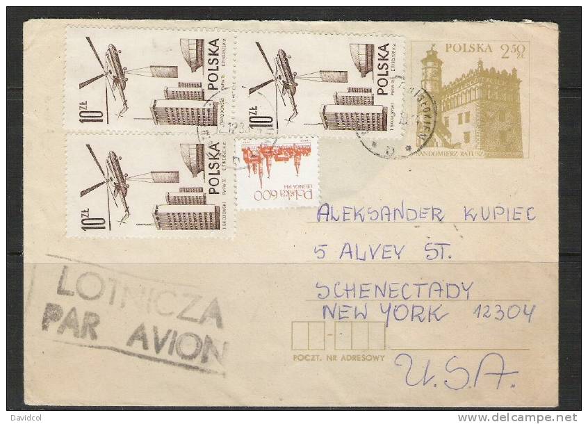 S926.-.POLSKA / POLAND / POLONIA .- HELICOPTER ON CIRCULATED  COVER TO USA.- - Hélicoptères