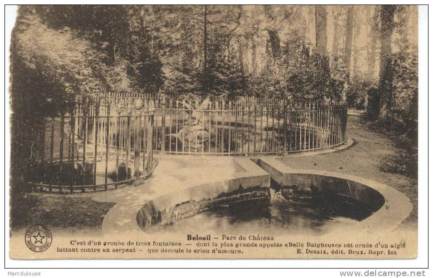 Beloeil. Château. Parc. C'est D'un Groupe De Trois Fontaines Dont La Plus Grande Est Appelée "belle Baigneuse". - Beloeil