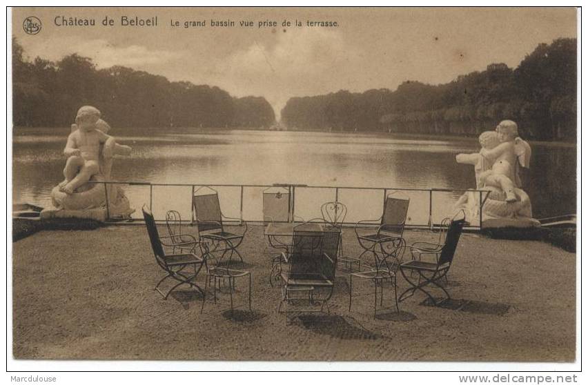 Beloeil. Château. Le Grand Bassin, Vue Prise De La Terrasse. Kasteel. Het Grote Waterbekken Zicht Genomen Van Het Terras - Belöil