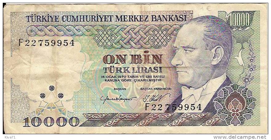 10 000 Lira "TURQUIE"  1970    Ro 66 - Turkey