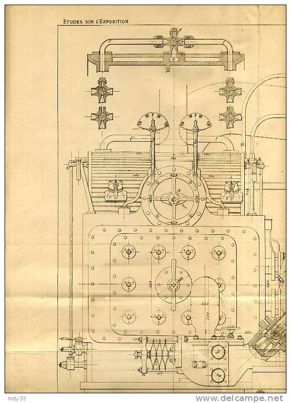 - MACHINES MARINES . MACHINE DE 700 CHux DE 75 KILêtres . GRAVURE DE L´EXPOSITION DE PARIS DE 1878 - Autres & Non Classés