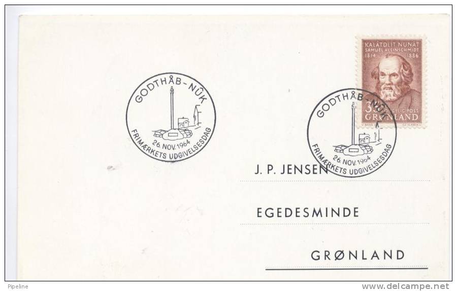 Greenland FDC Samuel Kleinschmidt Postcard 26-11-1964 - FDC