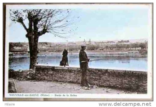 Cpa 69 NEUVILLE SUR SAONE Bords De Saone - Pecheur - Neuville Sur Saone