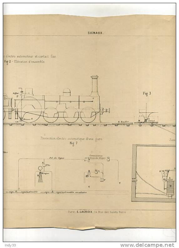 - CHEMINS DE FER . SIGNAUX . GRAVURE DE L´EXPOSITION DE PARIS DE 1878 - Ferrocarril