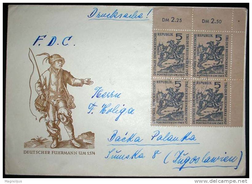 Germany,DDR,Cover,Letter,Four Stamps,Deutscher Fuhrmann - Brieven En Documenten