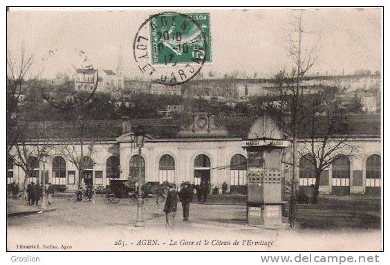 AGEN 285 LA GARE ET LE COTEAU DE L'ERMITAGE (ANIMATION) - Agen