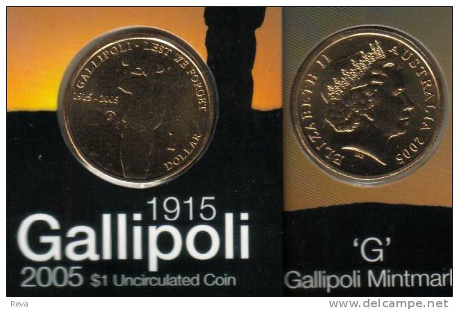 AUSTRALIA $1 90 YEARS OF GALLIPOLI  ARMY  2005  ONE YEAR TYPE UNC "G" MINT NOT RELEASED READ DESCRIPTION CAREFULLY !!! - Other & Unclassified
