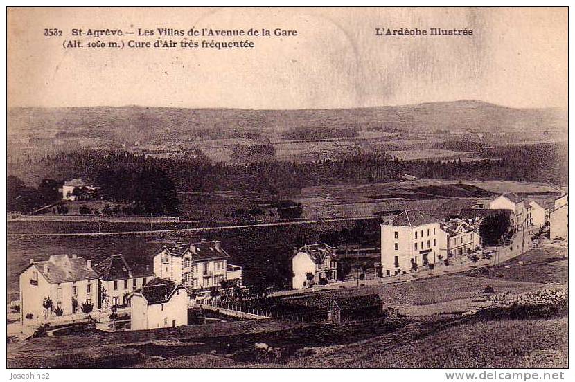 CPA 1908 St Agrève -  Les Villas Avenue De La Gare - Saint Agrève