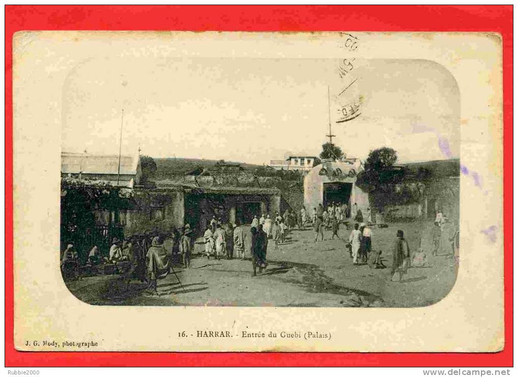 ETHIOPIE 1914 HARRAR ENTREE DU GUEBI PALAIS ABYSSINIE CARTE EN BON ETAT - Etiopia