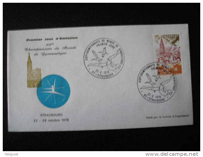 Cachet Strasbourg - Championnat Du Monde De Gymnastique 1978 - Gymnastics