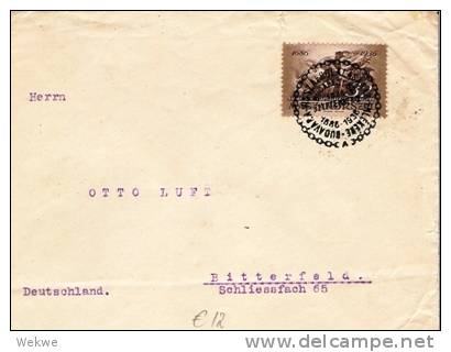 Ung047/- UNGARN - Befreiung Von Buda 32 F. N. Bitterfeld  Deutschland Mit Sonderstempel - Lettres & Documents