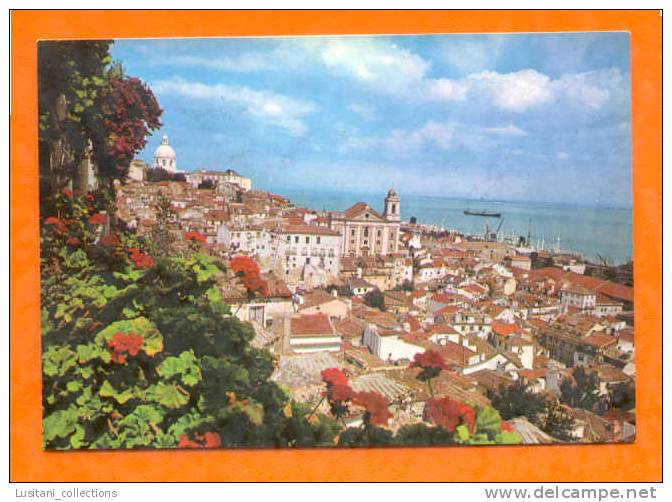 CARTE POSTALE POSTCARD POSTAL PORTUGAL LISBOA LISBON LISBONNE ALFAMA & RIO TEJO RIVER RIVIÈRE 1960s - Lisboa