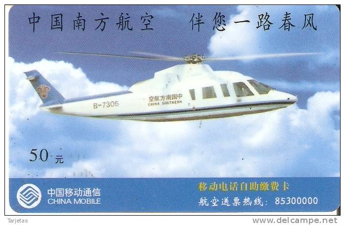 TARJETA DE CHINA DE UN HELICOPTERO  (HELICOPTER) - Avions