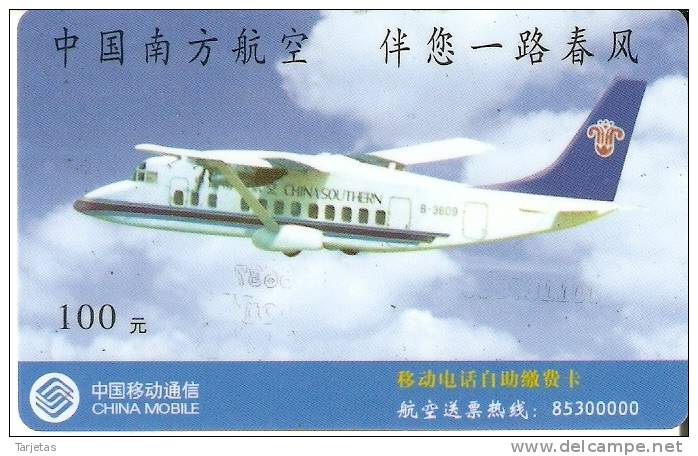 TARJETA DE CHINA DE UN AVION  (PLANE) - Flugzeuge