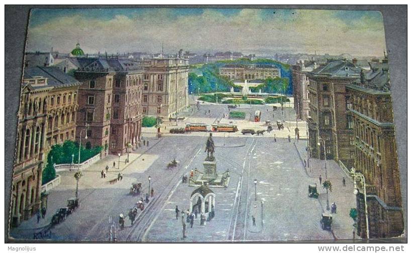 Austria,Wien,Schwarzenbergplatz,City Square,Art Painting,vintage Postcard - Other & Unclassified