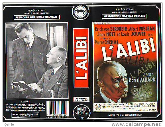 L\´ALIBI   AVEC  ERICH  VON  STROHEIM +  ALBERT  PREJAN  +  LOUIS  JOUVET - Classiques