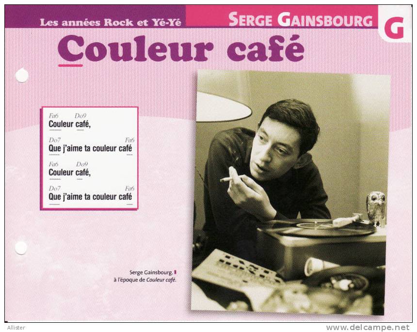 Fiche Chanson : Serge GAINSBOURG _ Couleur Café . - Photos