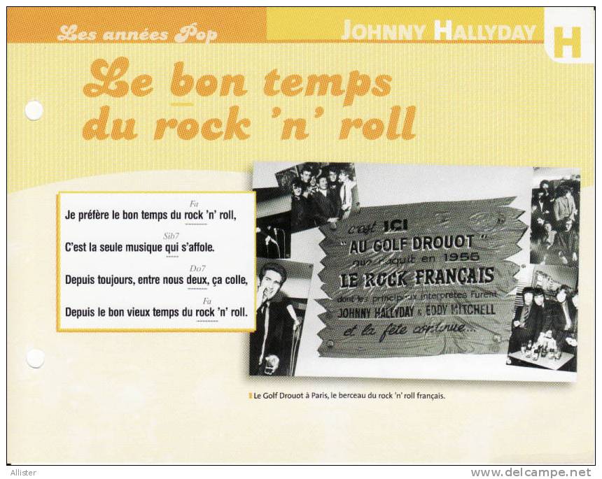 Fiche Chanson : Johnny HALLYDAY _ Le Bon Temps Du Rock'n'roll . - Photos