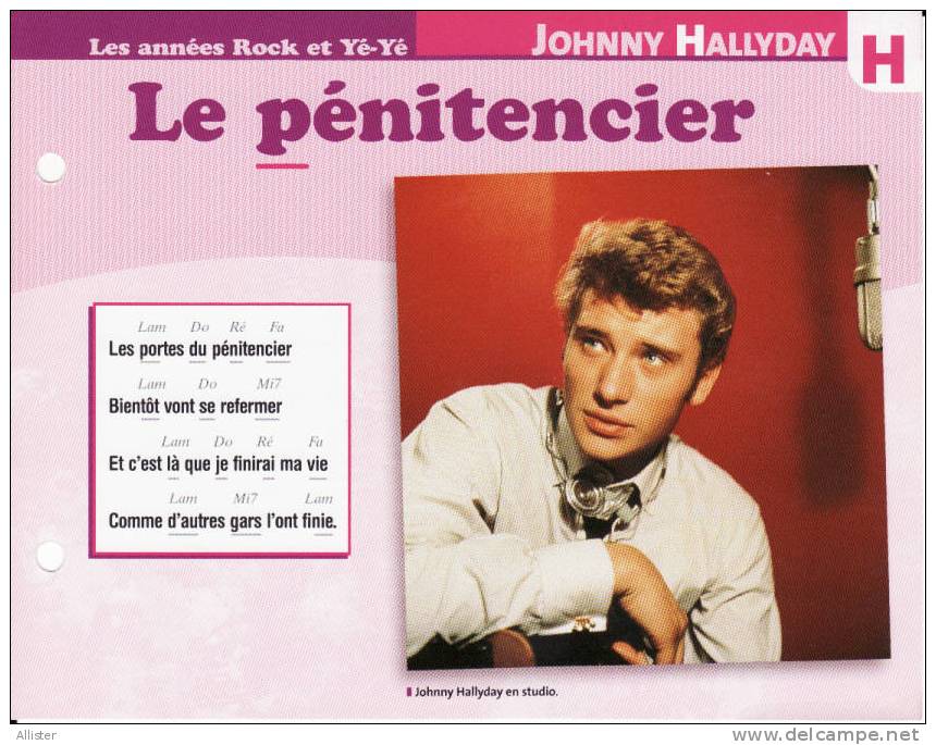Fiche Chanson : Johnny HALLYDAY _ Le Pénitencier . - Fotos