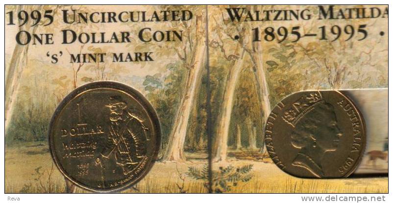 AUSTRALIA $1 WALTZING  MATILDA  1995 "S"  ONE YEAR TYPE UNC  SCARCE NOT RELEASED READ DESCRIPTION CAREFULLY !!! - Sonstige & Ohne Zuordnung